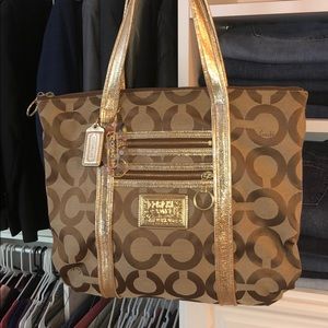 Coach Poppy Signature Op Art Glam Tote